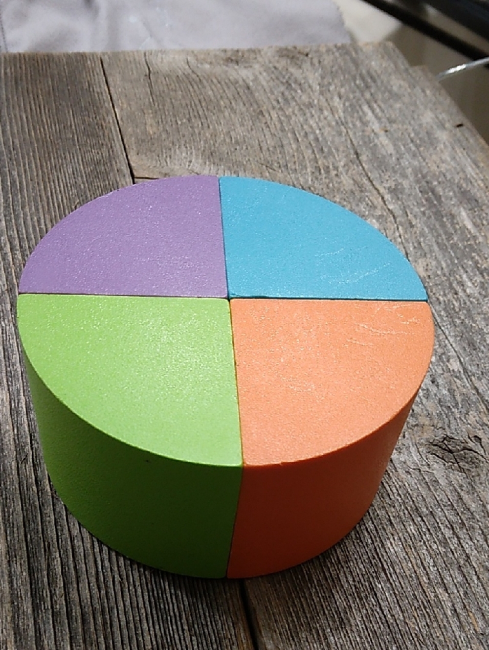 Magnetic Wooden Fraction Pie Puzzle Rainbow Colors